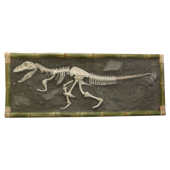 T-Rex Skelett als Wandbild lebensgroß