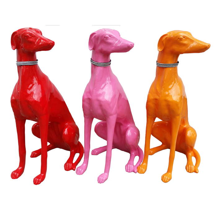 Bunter Windhund lebensgroß Deko- & Werbefigur