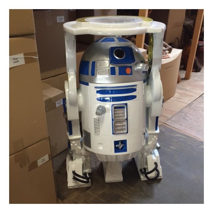 R2D2 Roboter Butler mit Tisch lebensgroß Dekorationsfigur, Tisch