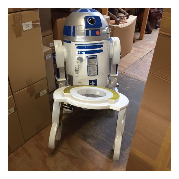 R2D2 Roboter Butler mit Tisch lebensgroß Dekorationsfigur, Tisch