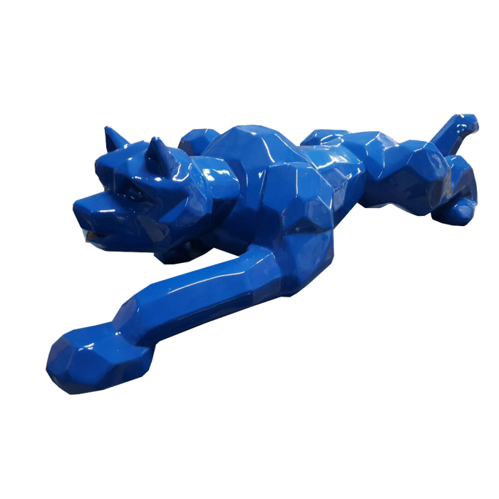 Polygonaler Panther Blau verkleinert Deko- & Werbefigur