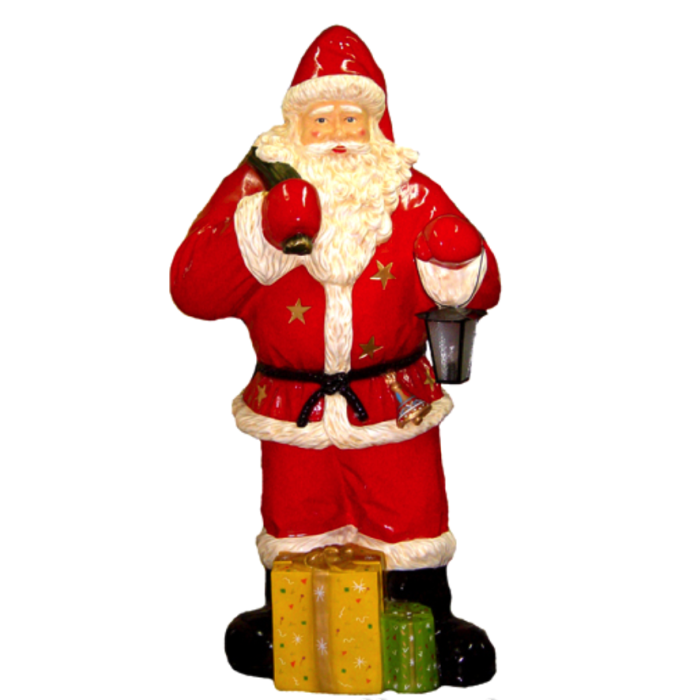 Weihnachtsmann mit Laterne lebensgroß Dekorationsfigur