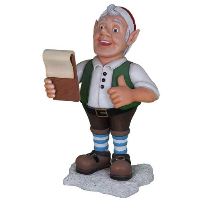Comic Elf singend lebensgroß