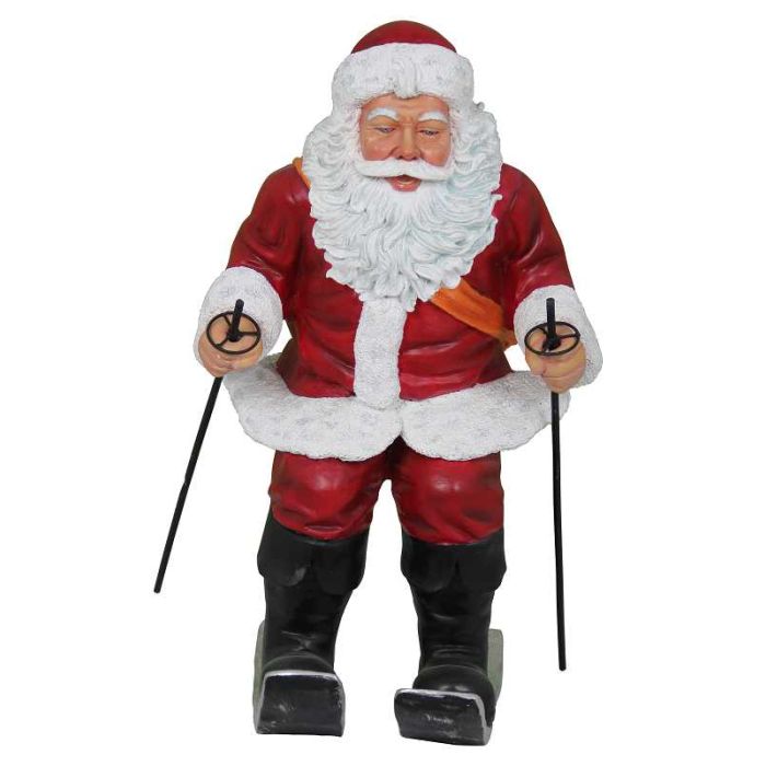 Weihnachtsmann fährt Ski lebensgroß
