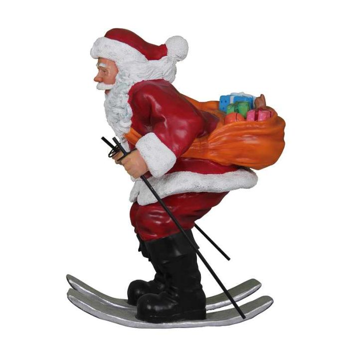 Weihnachtsmann fährt Ski lebensgroß