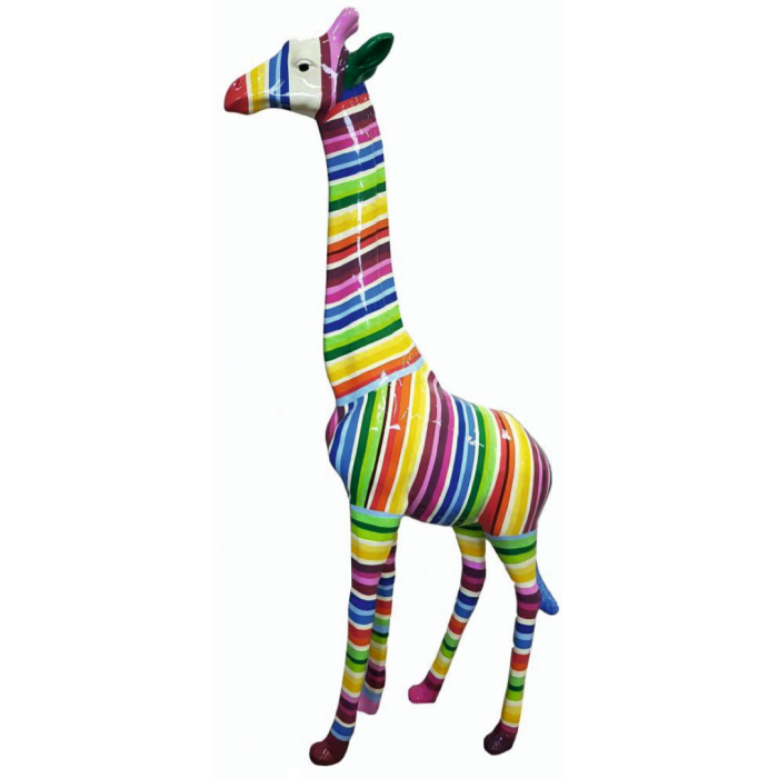 Giraffe bunt gestreift lebensgroß Deko- & Werbefigur