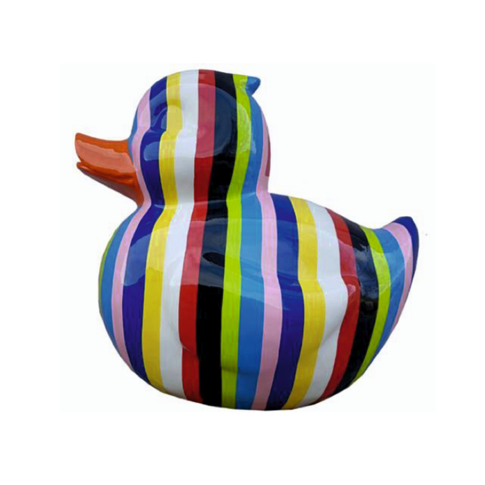 Ente bunt gestreift vergrößert Deko- & Werbefigur