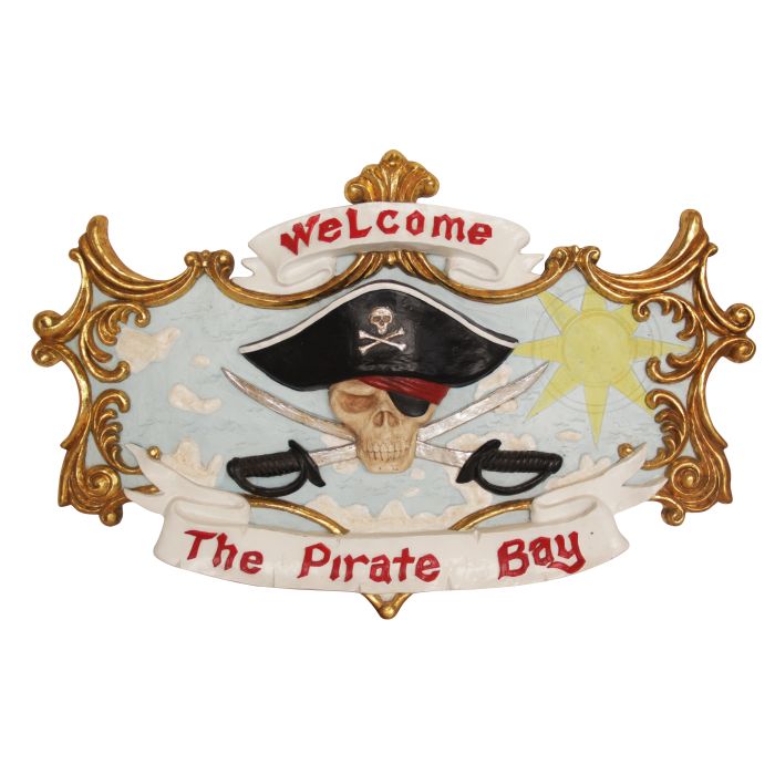 Pirat Bay Schild lebensgroß