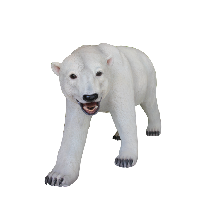 großer laufender Eisbär lebensgroß