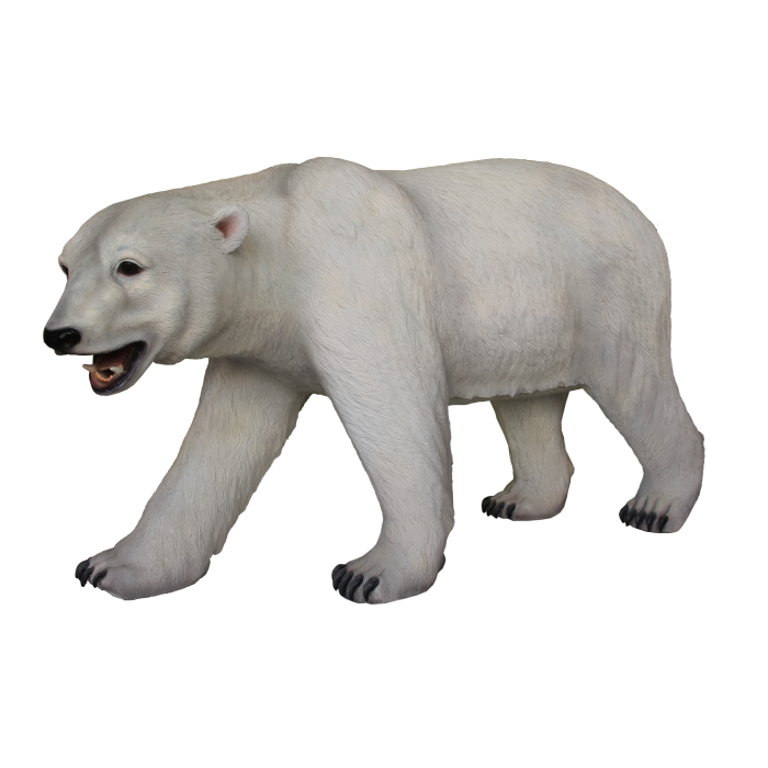 großer laufender Eisbär lebensgroß