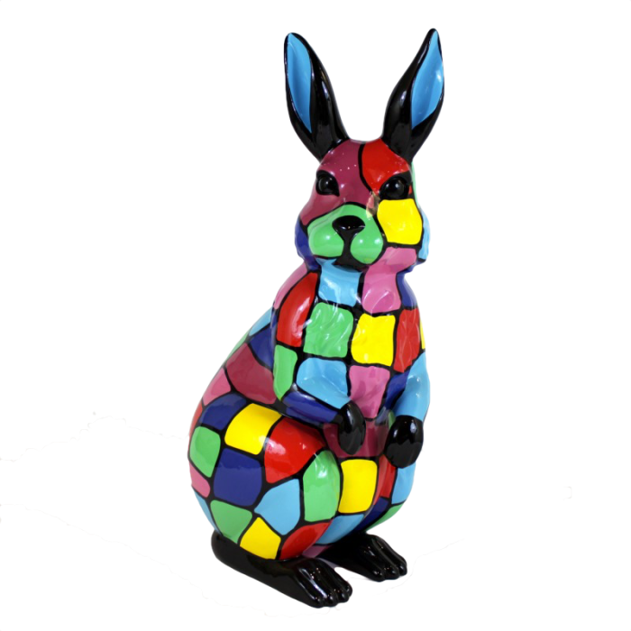 Bunt gefleckter Hase vergrößert Deko- & Werbefigur