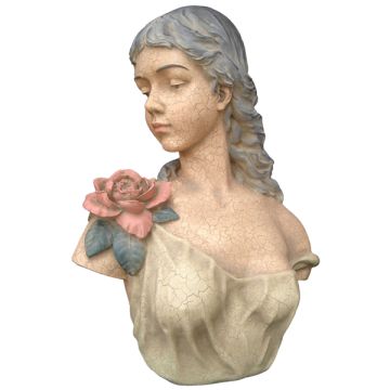 Lady Büste mit Blumen lebensgroß