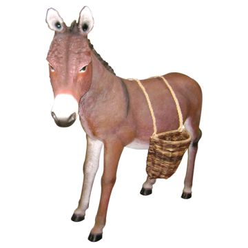 Esel mit Körben lebensgroß