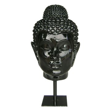 Spiritueller Buddhakopf auf Sockel lebensgroß