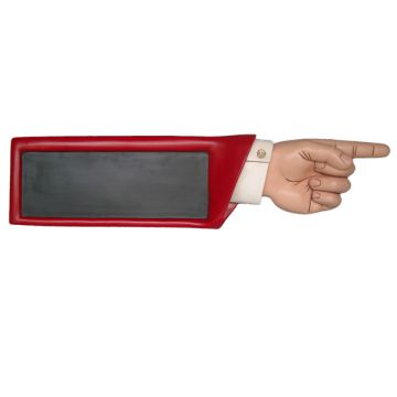 Wegweiser Hand mit Tafel groß lebensgroß