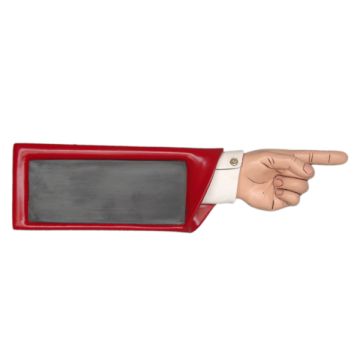Wegweiser Hand mit Tafel klein lebensgroß