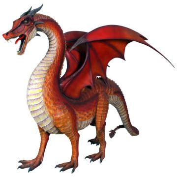 großer stehender Drache lebensgroß