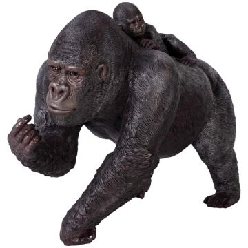 Gorilla Weibchen mit Baby lebensgroß