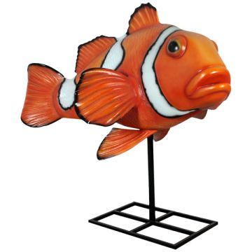 großer Clownfisch auf Metallständer übergroß XXL
