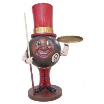 Billiardkugel als Butler lebensgroß