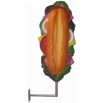 Leckeres Baguette mit Wandhalterung übergroß XXL