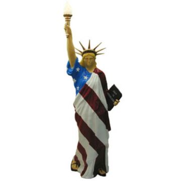 Freiheitsstatue mit elektr. Fackel als Lampe lebensgroß