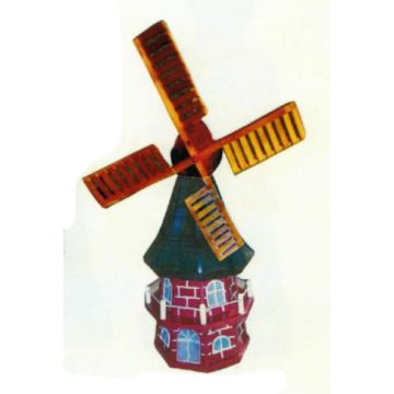 altertümliche Holzwindmühle braun klein verkleinert