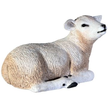 Lamm Wollschaf liegend lebensgroß