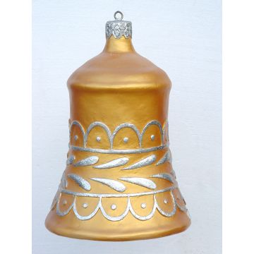 kleine Weihnachtskugel in Glockenform Gold vergrößert