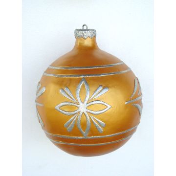 große Weihnachtskugel Gold-Silber vergrößert