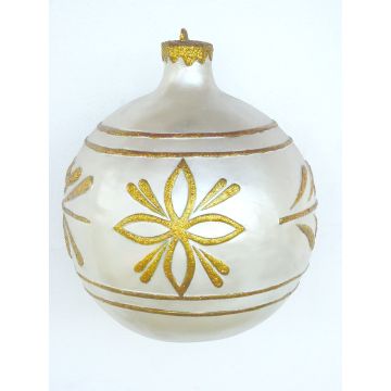 kleine Weihnachtskugel Silber-Gold vergrößert