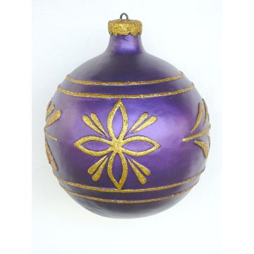 kleine Weihnachtskugel Lila-Gold vergrößert