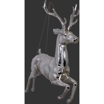 Hirsch silber chrom lebensgroß