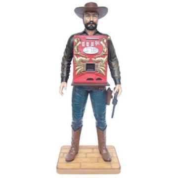 Cowboy mit Spielautomat lebensgroß