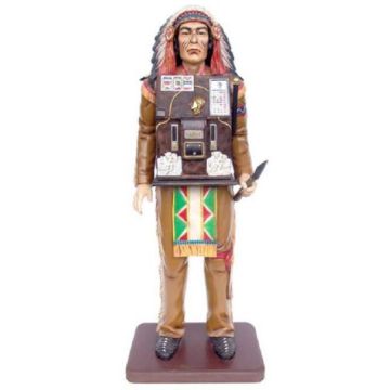Indianer mit Spielautomat lebensgroß