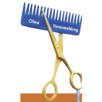 Schere mit Kamm verkleinert