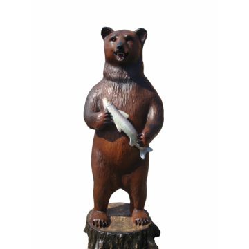 Braunbär mit Fisch lebensgroß