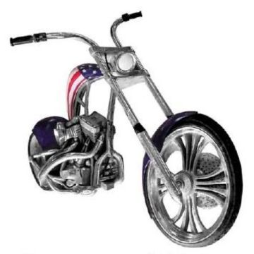 Amerikanisches Custom-Bike für Wandmontage verkleinert