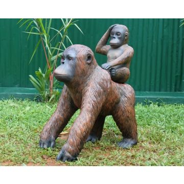 Orangutan mit Baby lebensgroß