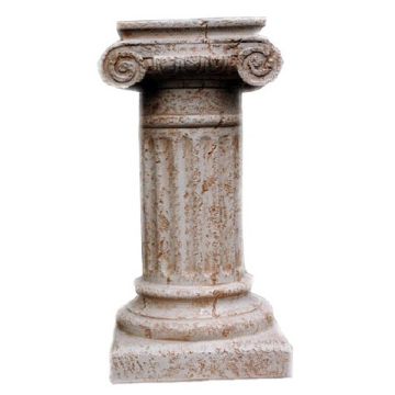 Säule mit Schneckenkapitell Antikfinish lebensgroß