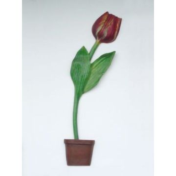 Halbe Tulpe mit dunkelroter Blüte übergroß XXL