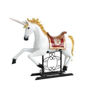 Karussell Einhorn mit Sattel verkleinert
