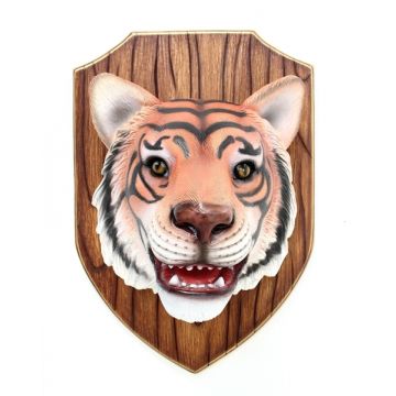 Tigerkopf auf Holz lebensgroß