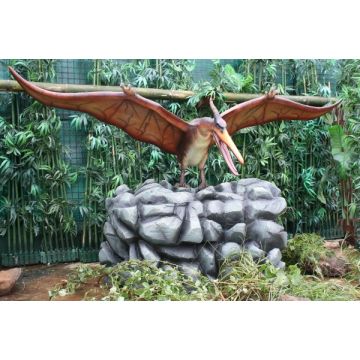 Dinosaurier Pteranodon auf Stein lebensgroß