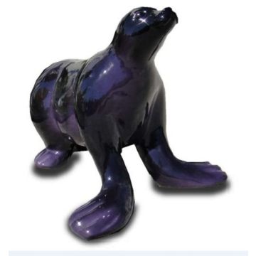 Seelöwe Seerobbe schwarz lebensgroß