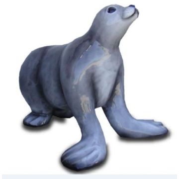 Seelöwe Seerobbe weiß lebensgroß