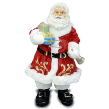 Weihnachtsmann mit Geschenken lebensgroß