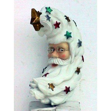 Christbaumschmuck Weihnachtsmanngesicht mit Bart und Sternchen vergrößert
