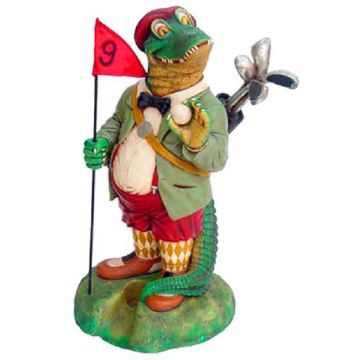Krokodil als Golfcaddy verkleinert
