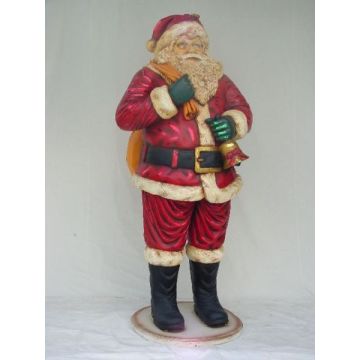 Weihnachtsmann mit Glocke XXL lebensgroß